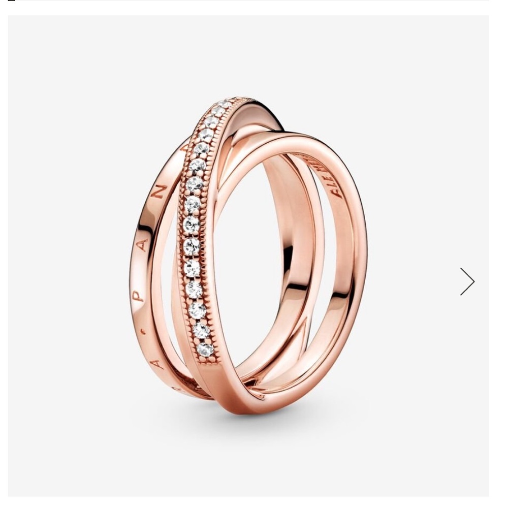 NWT Crossover Pavé Triple Band Ring